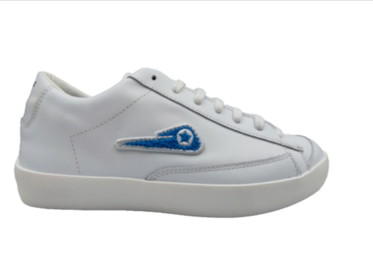 Zapatillas Ilusion Infinita piel blanco logo azul C11881