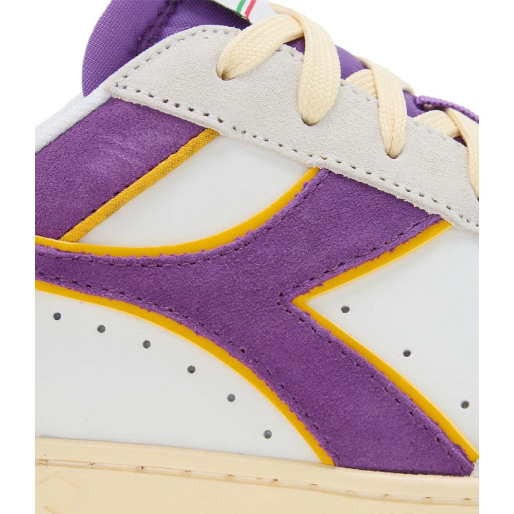 Zapatillas Diadora Magic Basket Low Suede Leather blanco lavanda mujer C10676