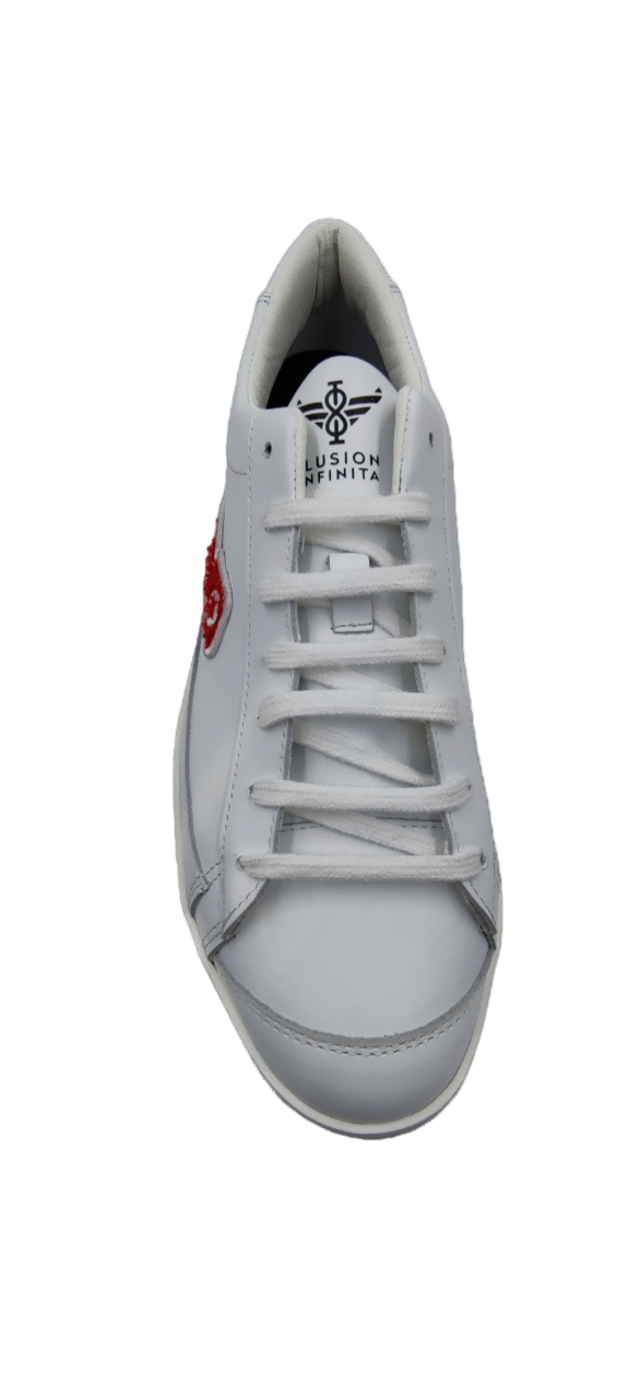 Zapatillas Ilusion Infinita piel blanco logo rojo C11882