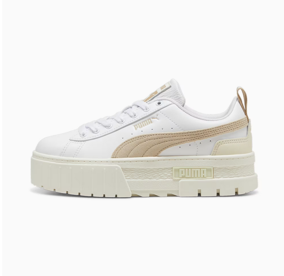 Zapatillas Puma Mayze Lth blanco beige mujer C11261