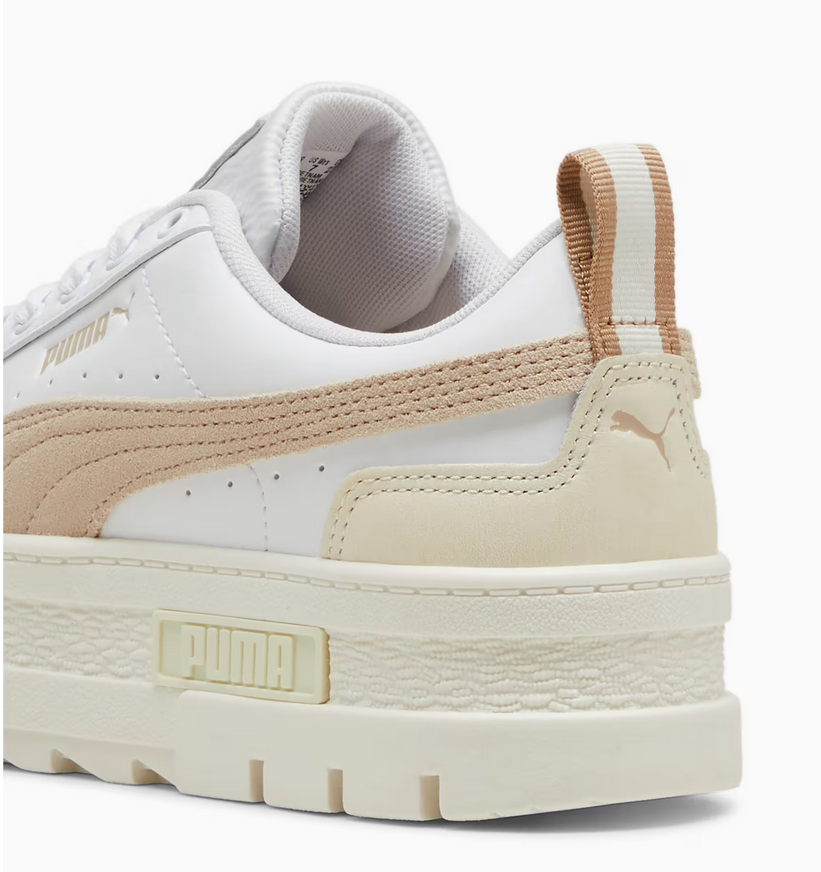 Zapatillas Puma Mayze Lth blanco beige mujer C11261