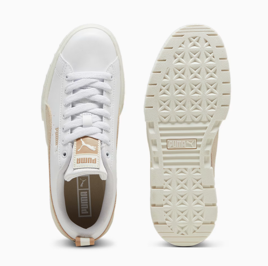 Zapatillas Puma Mayze Lth blanco beige mujer C11261