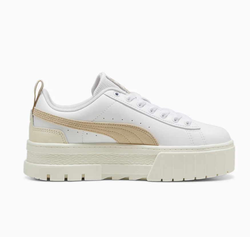 Zapatillas Puma Mayze Lth blanco beige mujer C11261