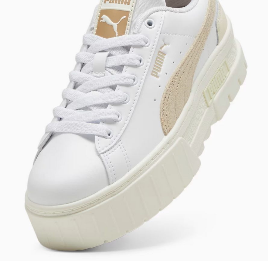 Zapatillas Puma Mayze Lth blanco beige mujer C11261