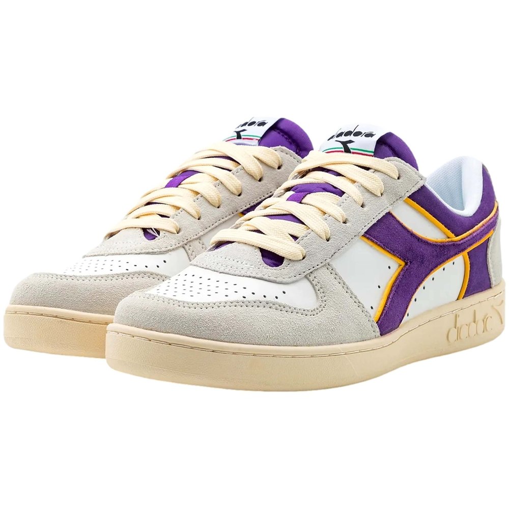 Zapatillas Diadora Magic Basket Low Suede Leather blanco lavanda mujer C10676