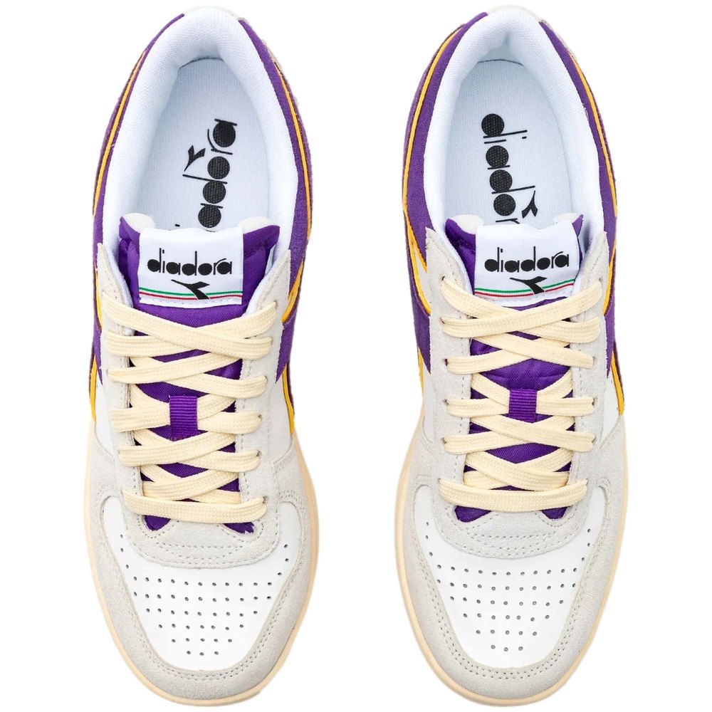 Zapatillas Diadora Magic Basket Low Suede Leather blanco lavanda mujer C10676