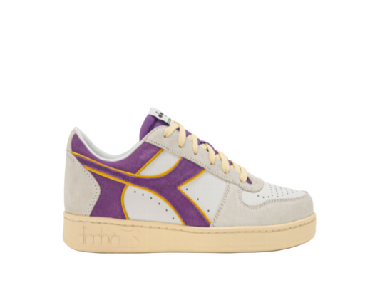 Zapatillas Diadora Magic Basket Low Suede Leather blanco lavanda mujer C10676