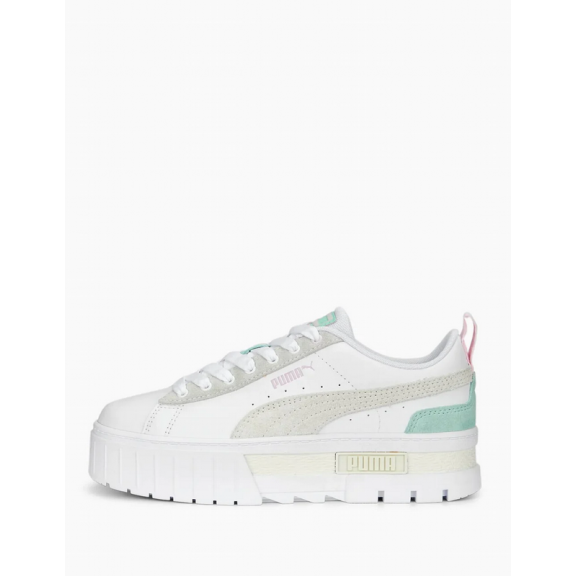 Zapatillas Puma Mayze Mix blanco gris verde rosa mujer C10446